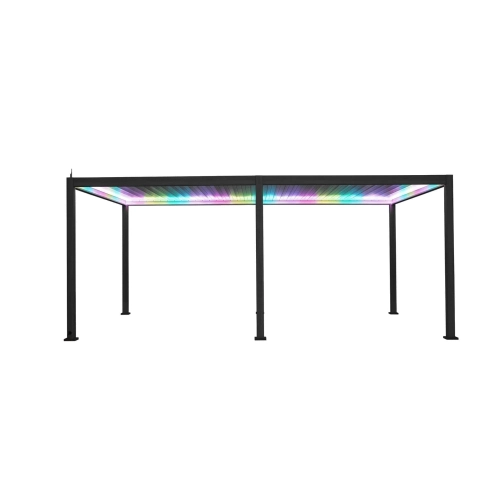 Pergola Tarasowa Aluminiowa MIRADOR Premium 111 Delux - 3 x 6 m Antracyt - sterowana elektrycznie